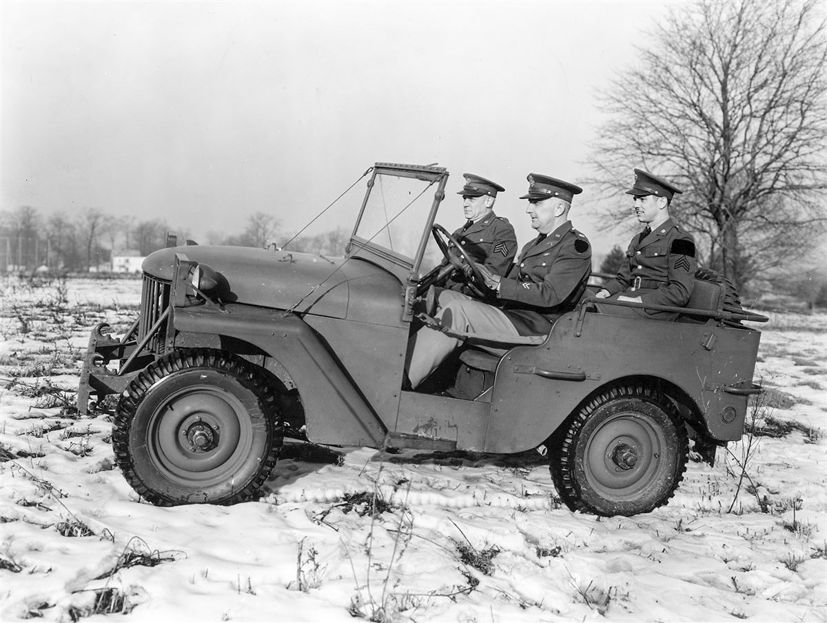 Testing a Willys Jeep prototype in Ohio, winter 1941.