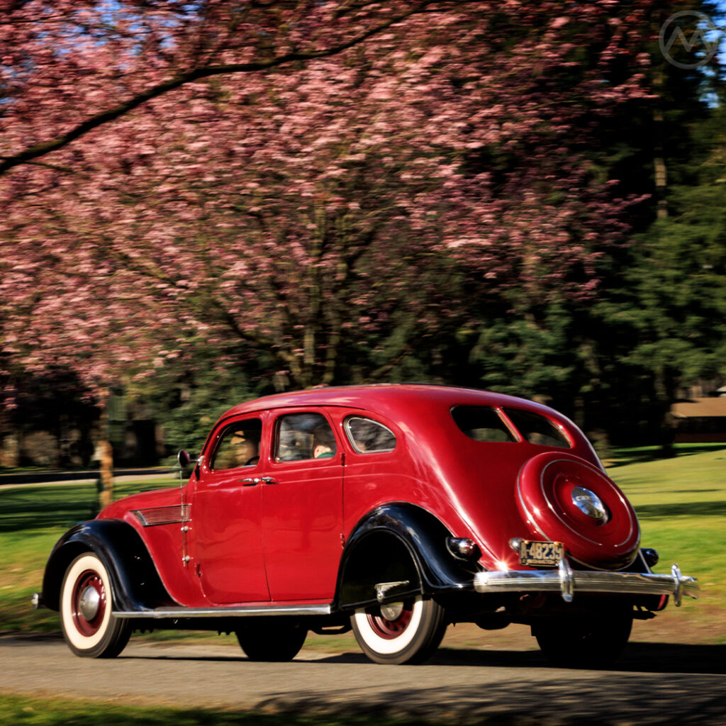 1935 Chrysler Airflow driving away