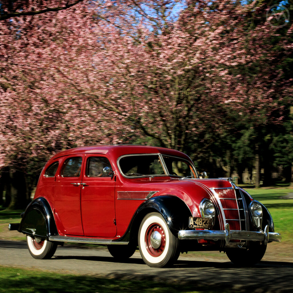 1935 Chrysler Airflow in motion